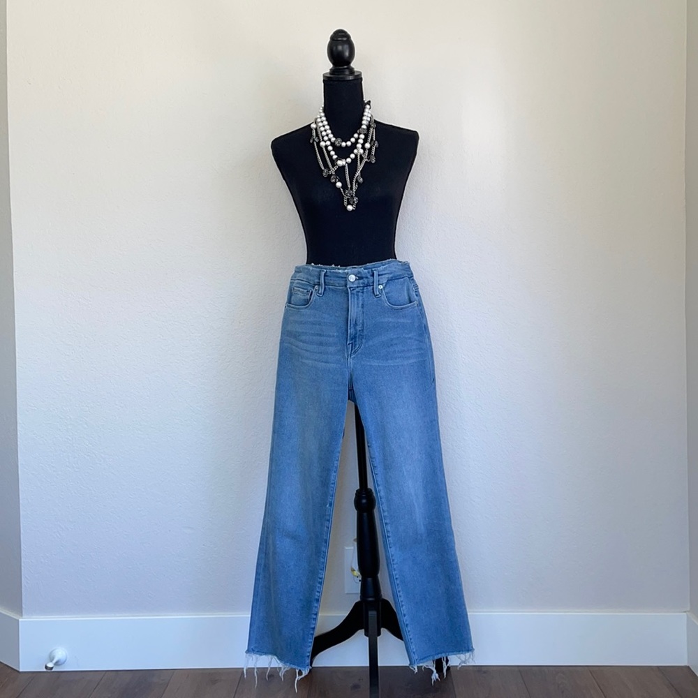 Good American Split Pocket Ankle Fray Jeans